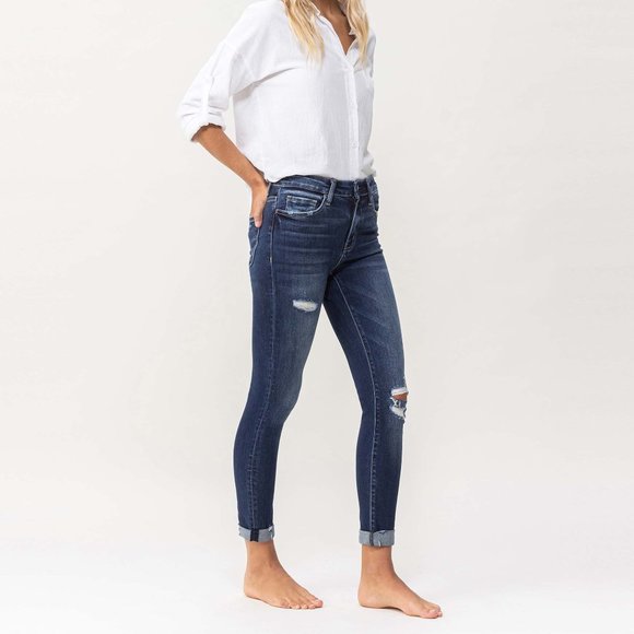 *NEW* Flying Monkey High-Rise Distressed Crop Skinny Jeans - Picture 9 of 10